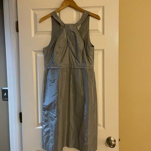 J Crew Silver silk cocktail dress